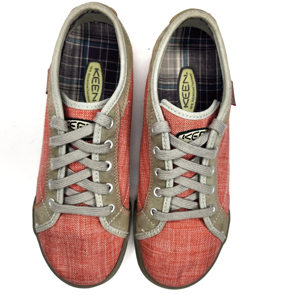 Keen Arcata Low Lace up Canvas Suede Pink Red Sneaker 5 - Picture 2 of 8